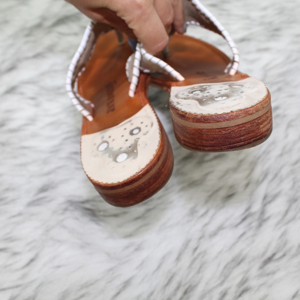 SOLD Jack Rogers Palm Beach Sandal in Cream White - Picture 3 of 8